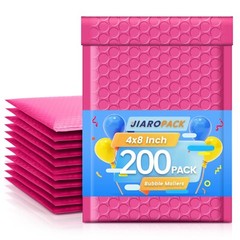 Poly Bubble Mailer 4×8″ 200pcs Mailing Padded Envelope Bags 4×7″ Hot Pink #000