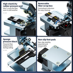 FTTH Fiber Optic Cutter, 80,000 Cuts with 3-in-1 Fiber Holder