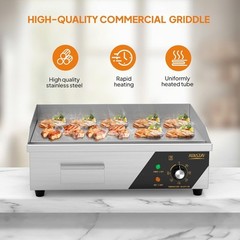 ROVSUN 22″ Commercial Electric Griddle 1600W Countertop Flat Top Grill 122℉-572℉