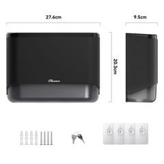 PLUSSEN Commercial Paper Towel Dispenser 10.7″L x 3.7″W x 8″H, Black-pn6012