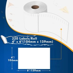 5 Pack 220/Roll Thermal Shipping Labels 4×6 Compatible 1744907 Dymo 4XL Printer