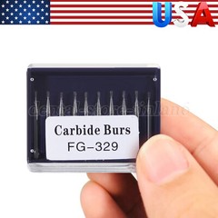 10 Pcs Dental Carbide Burs Pear-Shaped Type High Speed Tungsten Steel Bur FG329