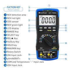 Digital Multimeter TRMS 6000 Counts Auto Range Ammeter AC DC Volt Clamp Meter