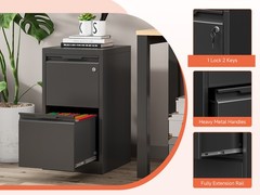 Metal 2 Drawer File Cabinet with Lock Storage 2 Drawer Filing Cabinet Vertical