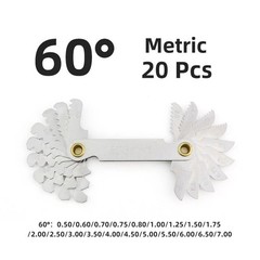 60° Thread Plug Gauge, Metric & Imperial Gear Screw Pitch Measuring Tool, Carbon