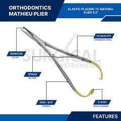 2 Pcs T/C Mathieu Pliers 5.5″ Orthodontic Surgical Dental Instruments German Gr