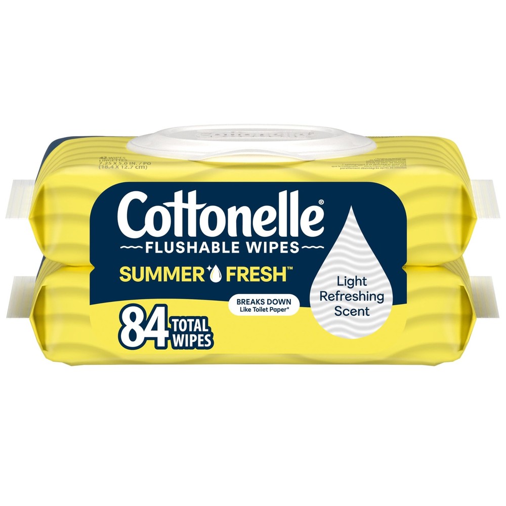 Cottonelle Summer Fresh Scented Flushable 1 Count (Pack of 84), Rgd Flptp Bdl