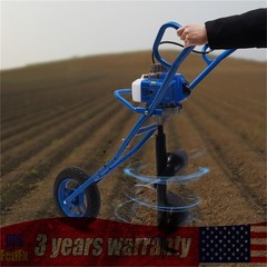 63CC 2-Stroke Gas Powered Post Hole Digger Earth Auger Borer Ground Drill 12″Bit