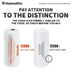 HamnaKhu Replacement Battery for Welch Allyn 72200-800mAh 3.5V 72200