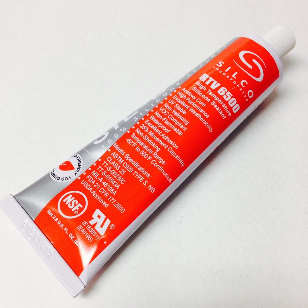 High temp Silco 3 oz Food Safe RTV Silicone Sealant Adhesive Red NSF FDA Grade