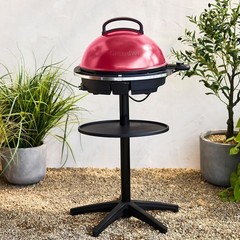 2-in-1 Portable Indoor & Outdoor Standing Electric Grill & Griddle,Cinnamon