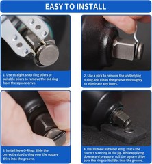 5-Pack 1/2″ and 3/8″ Impact Retaining Ring Clip With O-Ring for Milwaukee New