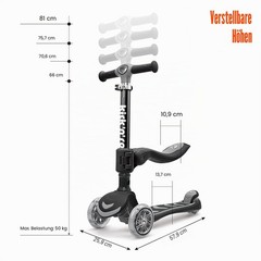 Kicknroll Scooter Kids 3 Years, Children Scooter 2in1 with Seat, Foldable Slide…