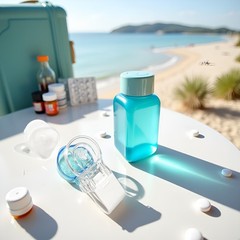 1pc Blue Portable Pill Taker, Tablets Pills Blister Pack Opener