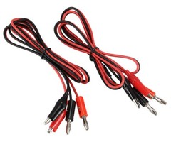 4X Pair Red and Black Alligator Test Leads 2 Clips to Banana Plug VOM Multimeter