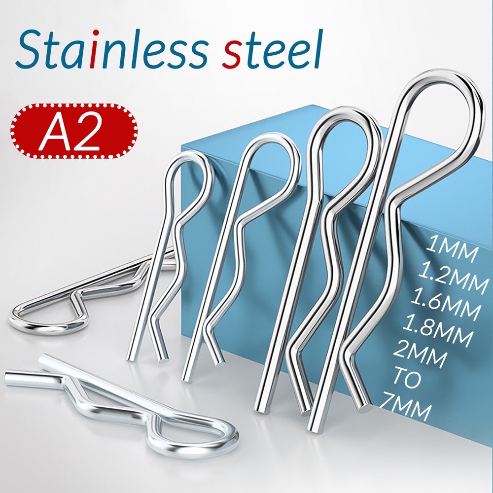 R Clip Beta Pins Clevis Brake 1mm 1.2mm 1.5mm 2mm 2.5mm 3mm 4mm – 6mm BZP & 304