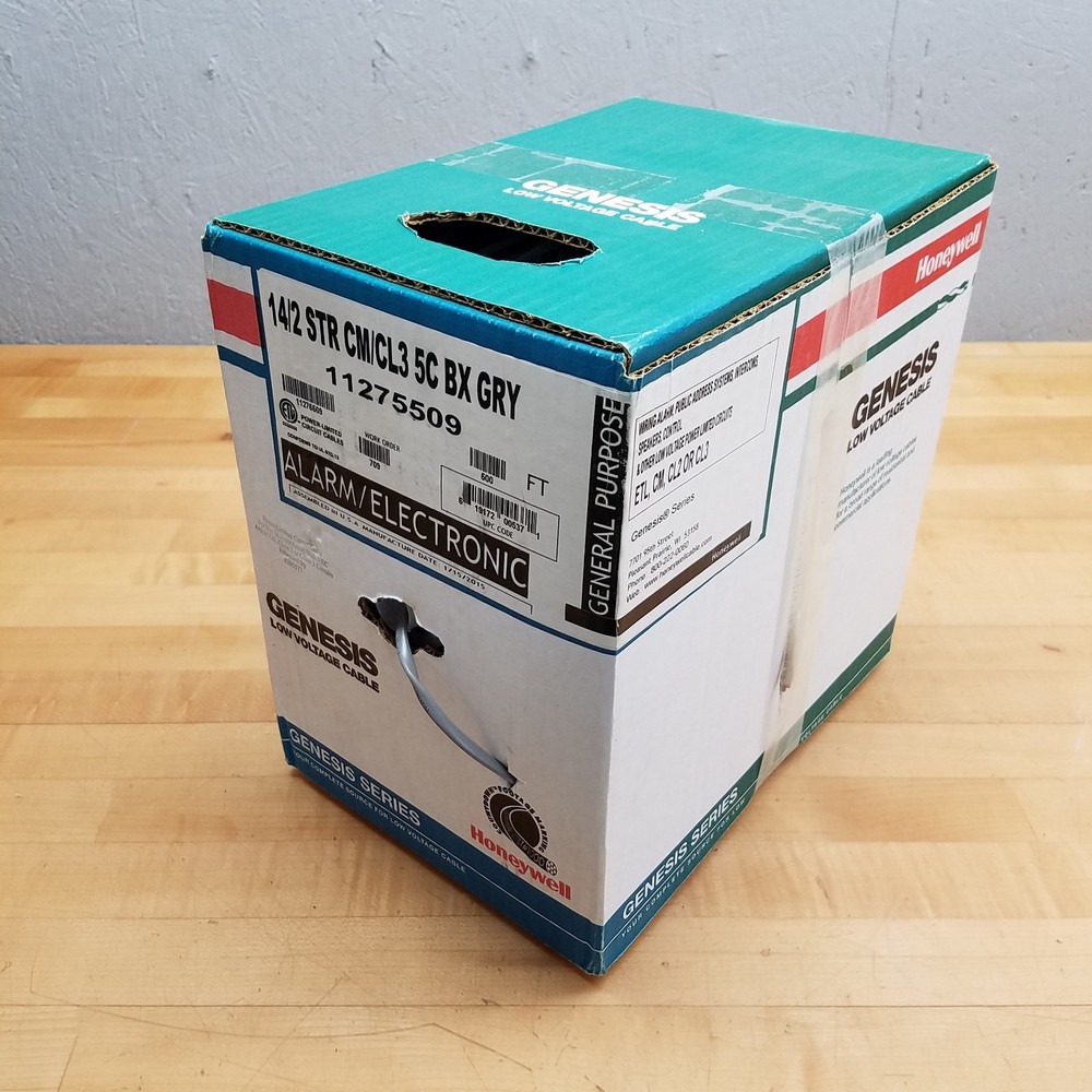 Honeywell Genesis 11275509 Low Voltage Alarm/Electronic Cable, 14AWG/2C – NEW