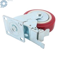4Pcs 6″ × 2″ Heavy Duty Swivel Caster Wheel With Belt Brake Casters Polyurethane