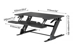 Standing Desk Converter 36 x 24 Inches – Height Adjustable Sit to Stand Riser…