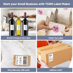 T50M Series Label Maker Tape, 2 Rolls 1.96” × 3.14” (50mm × 80mm) 100 Label…
