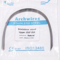 10 Pack Dental Ortho Stainless Steel Rectangular Arch Wires Natural 16*16 Upper
