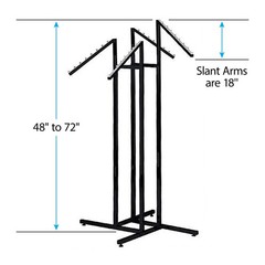 SSWBasics Black 4 Way Adjustable Clothing Rack with Slanted Arms – Retail