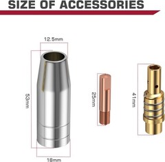 ARCCAPTAIN for MB15 15AK MIG Welding Gun Kit .035″ Contact Tip Nozzle Diffuse…