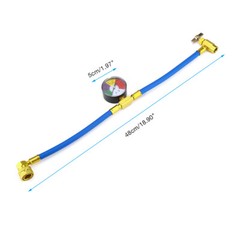 Self-Sealing R134A Refrigeration Recharge Hose Kit AC Charge Hose w/Gauge US