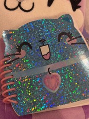 Claire’s sequin sparkle candy cat purple fluffy cat diary journal set*sold out*