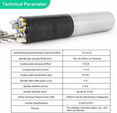 『US』1.8KW 2.2KW ISO20 ATC Water Spindle Motor Automatic Tool Change 24000RPM&VFD