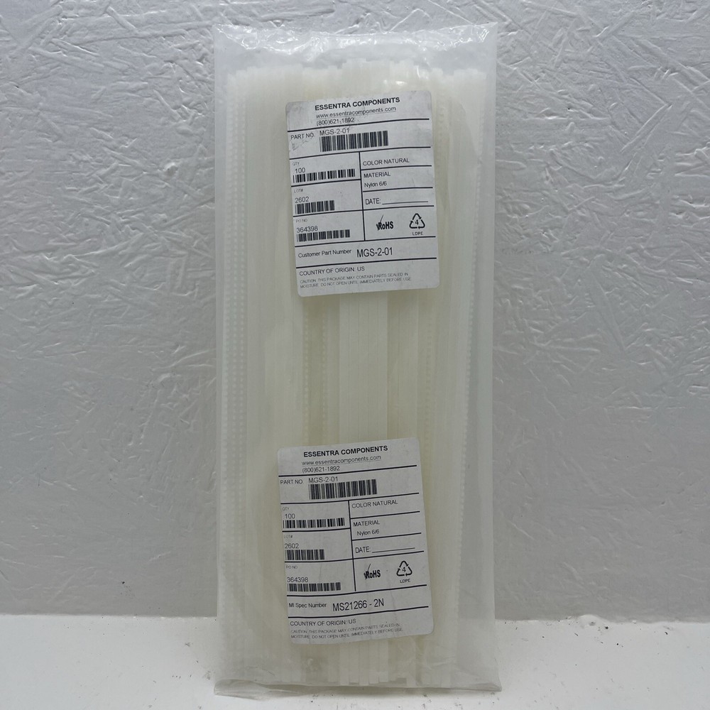 (Qty. 100)Essentra Components MGS-2-01 Grommet Strips, Nylon 6/6, Color: Natural