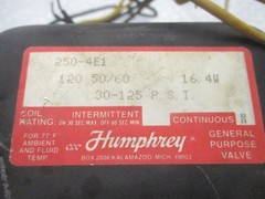 HUMPHREY 250-4E1 VALVE UNMP