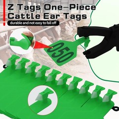 50Pcs Z Tags One-Piece TPU Large Size Cattle Ear Tags 001-050 Number Livestock A