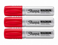 Sharpie Magnum Oversized Permanent Marker Chisel Tip Red – 3 pack