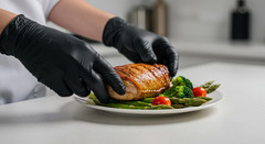 Vinyl Exam Gloves, 4 Mil Safty Glove Latex-Free & Powder-Free, SGBE 8004 Synmax