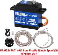 35KG Digital Winch Servo with 19Mm*11Mm Winch Spool Kit for SCX10 PRO, Waterproo
