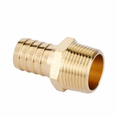 U.S. Solid 1pc Brass Pipe Fitting Adapter Coupler, 3/4″ Hose Barb x MNPT 3/4″