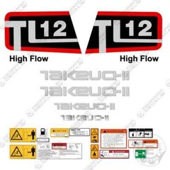 Fits Takeuchi TL12 Decal Kit Skid Steer – 7 YEAR OUTDOOR 3M VINYL!