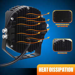 2PCS 5″ inch Round LED Work Lights Bar Amber DRL Pods Fog Lamp Offroad Driving