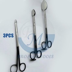 Trepsat Facial Flap dissector scissors set of 3pcs,10mm,15mm,20mm Premium