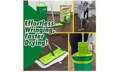 Libman Rinse N Wring Mop and Bucket Microfiber Floor Cleaning System 2 Pads