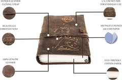 Handmade Leather Journal Diary – 5×7 Notebook, 200 Pages, B1G1 Combo Set
