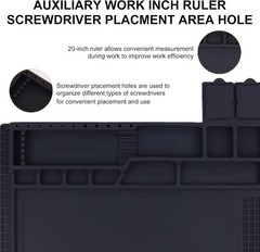 SILICONE RUBBER ESD ANTI-STATIC GROUNDING MAT FOR ELECTRONICS REPAIR LARGE BLACK