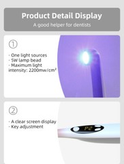 Dental LED Curing Light Lamp Wireless Cordless Resin Cure Lamp 10W 2000MW USA