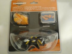 Diamondback Safety Glasses With Ear Plugs Combo Pack