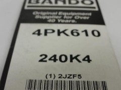 197061 New In Box; Bando 4PK610 Serpentine Belt 240K4; 4-ribs 24.0″L; 2JZF5