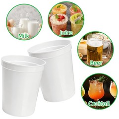 White Stadium Cups 50 Pack 16 Oz Reusable BPA Free Plastic for Party – DIY