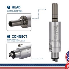 5X ASkeadnt Dental Slow Low Speed Handpiece Air Motor E-type 4 Holes AS Y