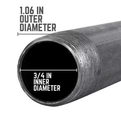 3/4 In. X 3.5 Ft. Black Steel Sch. 40 Cut Pipe