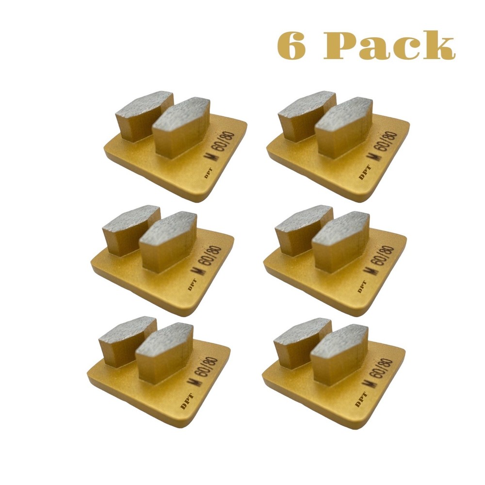 6PK Grinding Discs for Husqvarna PG series Concrete Grinders Medium Bond 60 Grit
